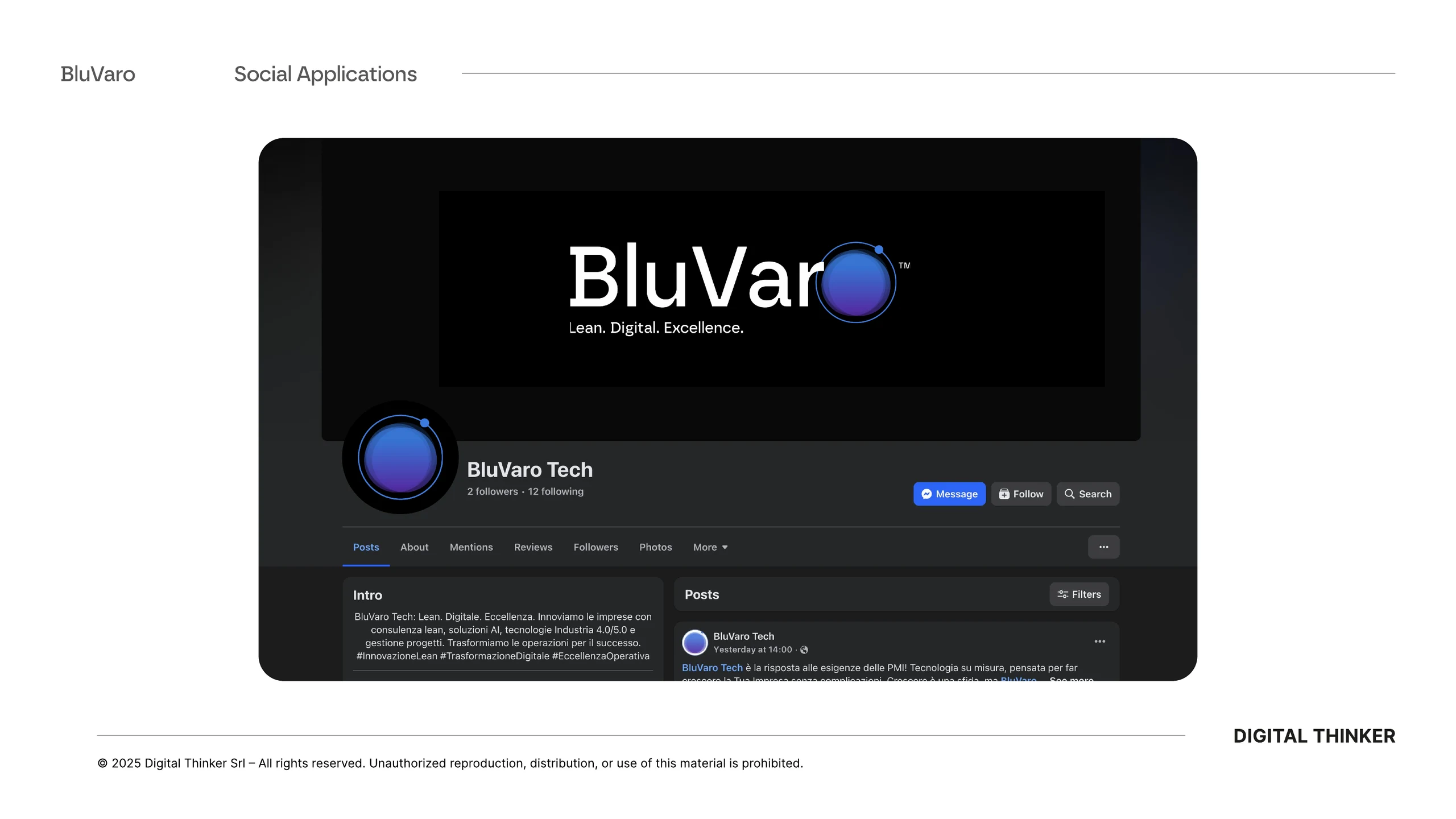 Applicazione scura dell’identità BluVaro sui social network