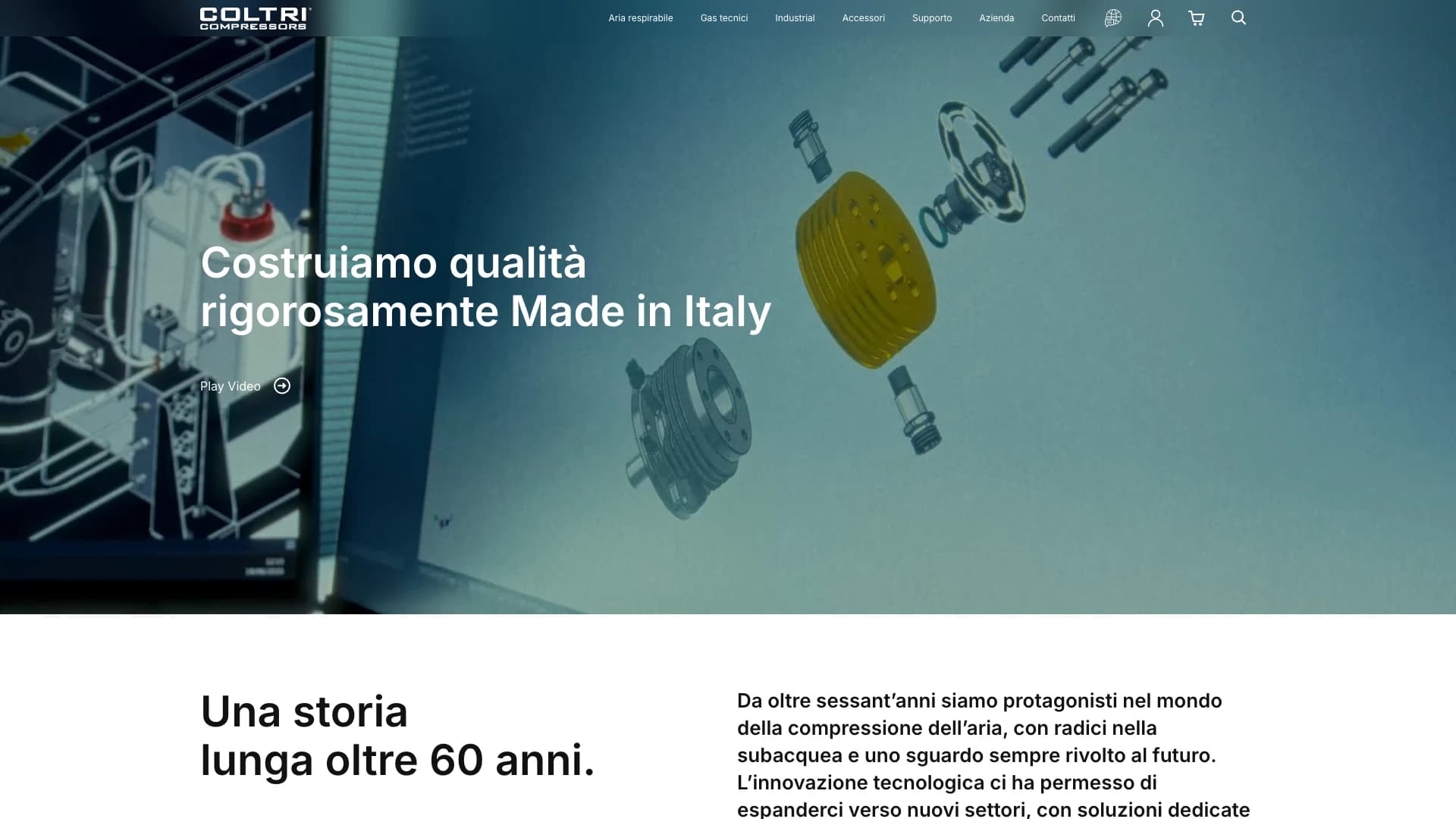 Homepage del sito Coltri Compressors