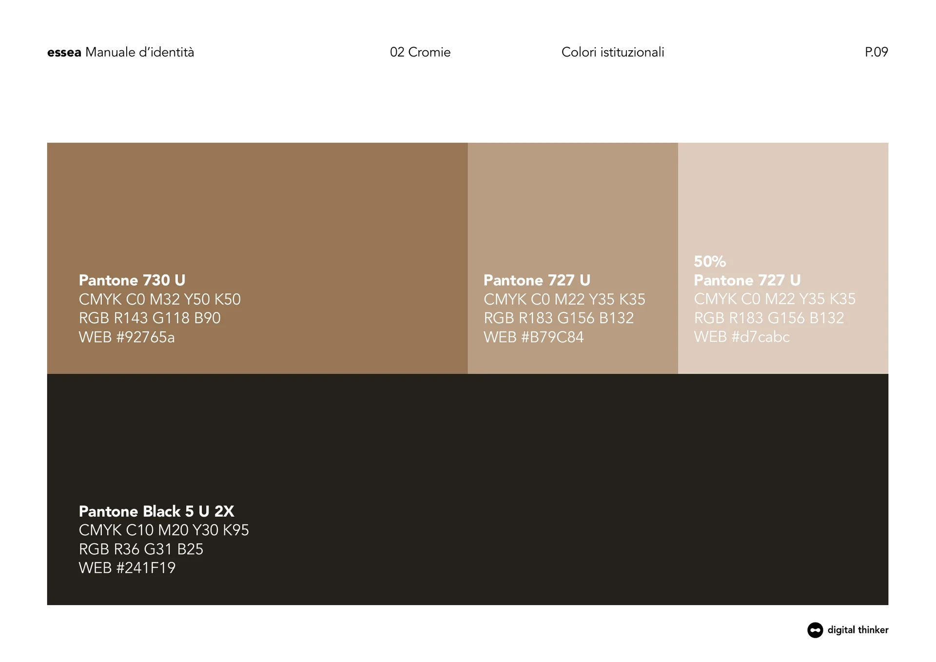 Palette cromatica istituzionale Essea