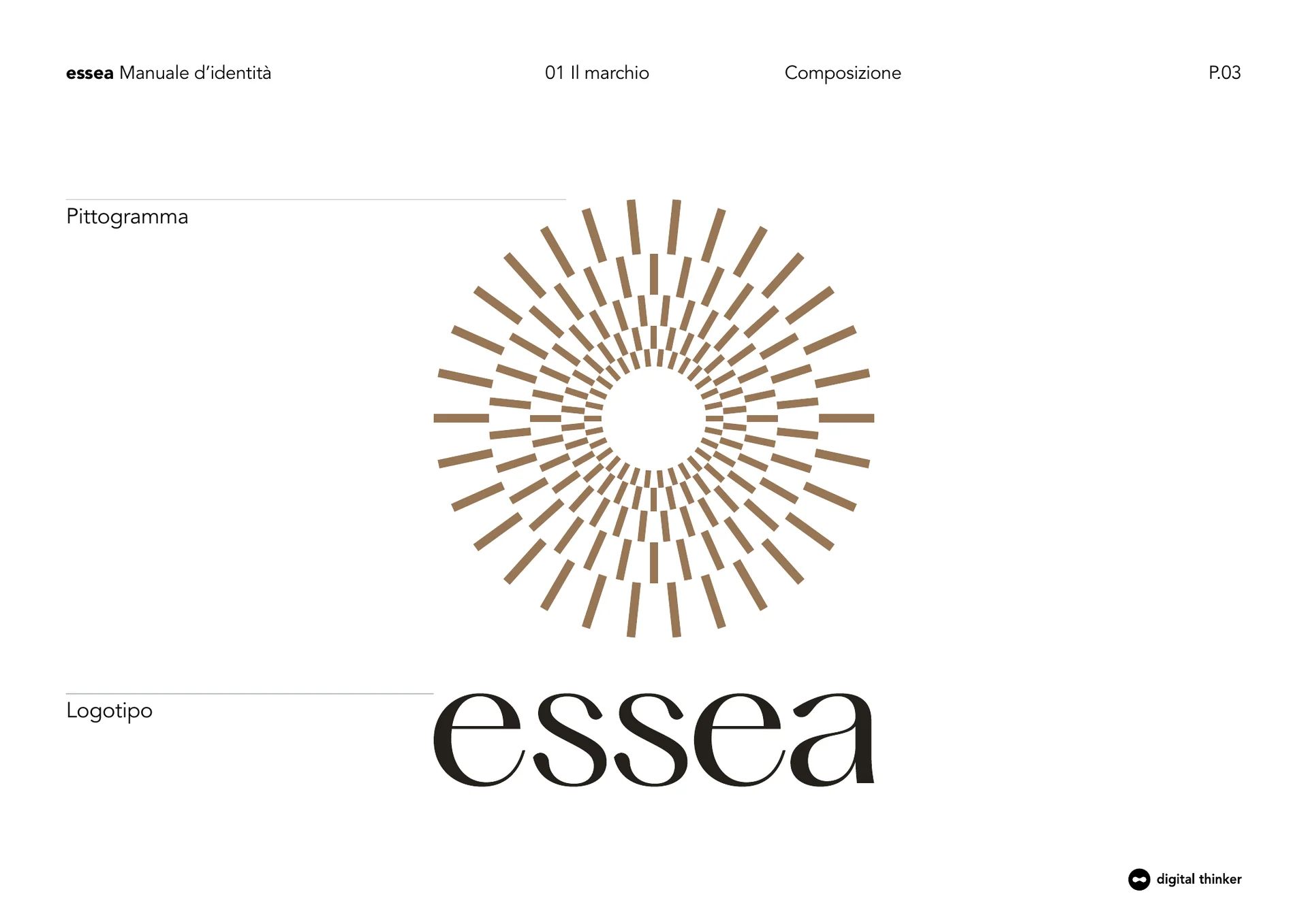 Composizione del pittogramma e del logotipo Essea