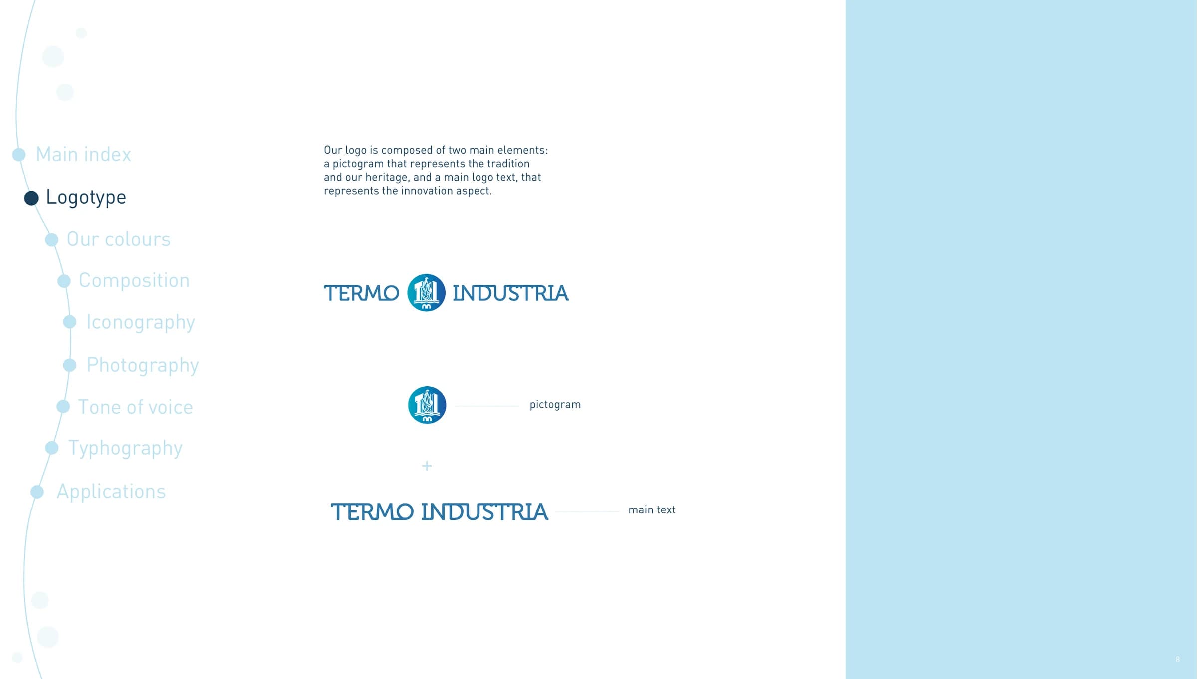 Sistema del logotipo e del pittogramma Termo Industria