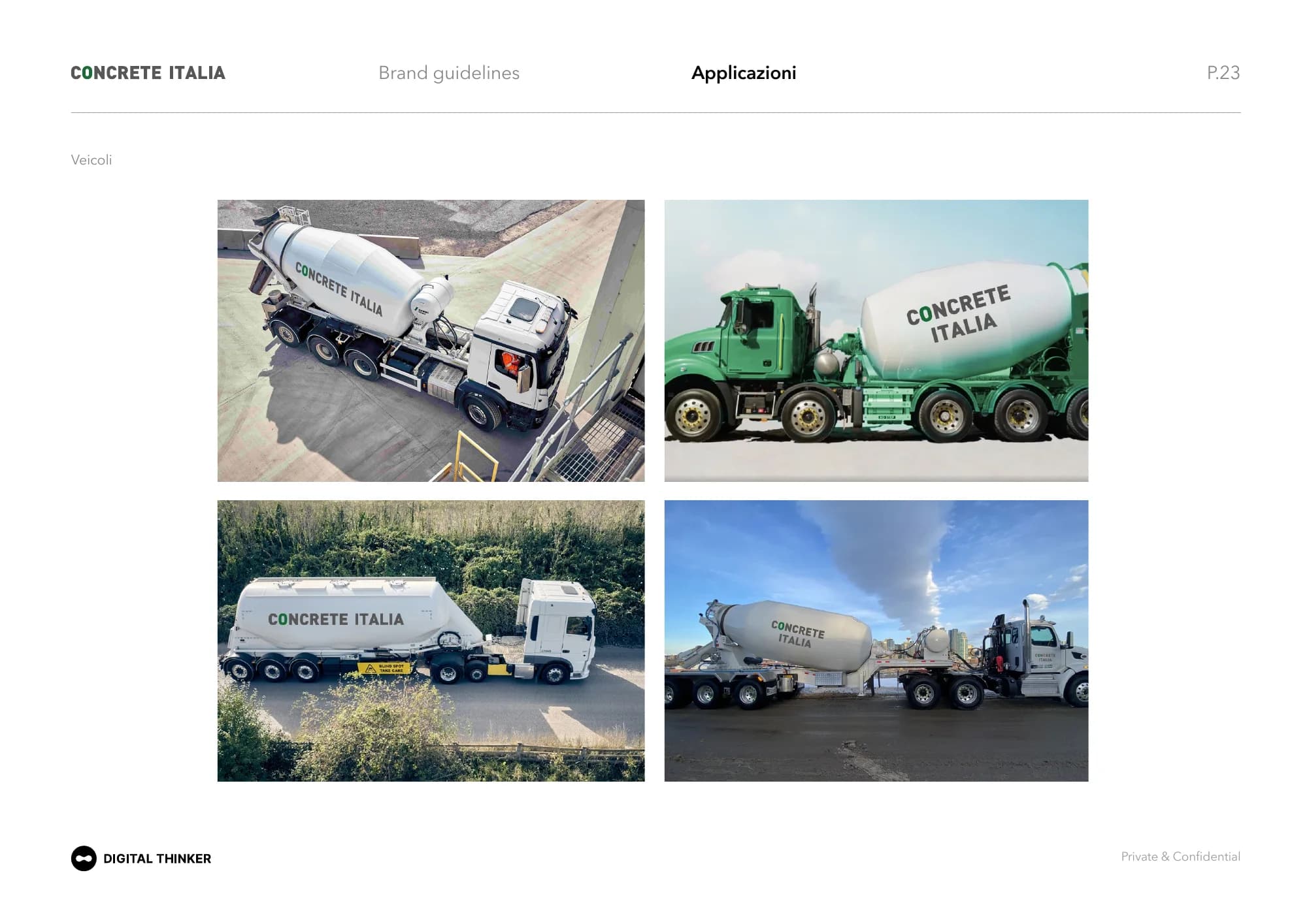 Applicazione del brand Concrete Italia sui mezzi aziendali