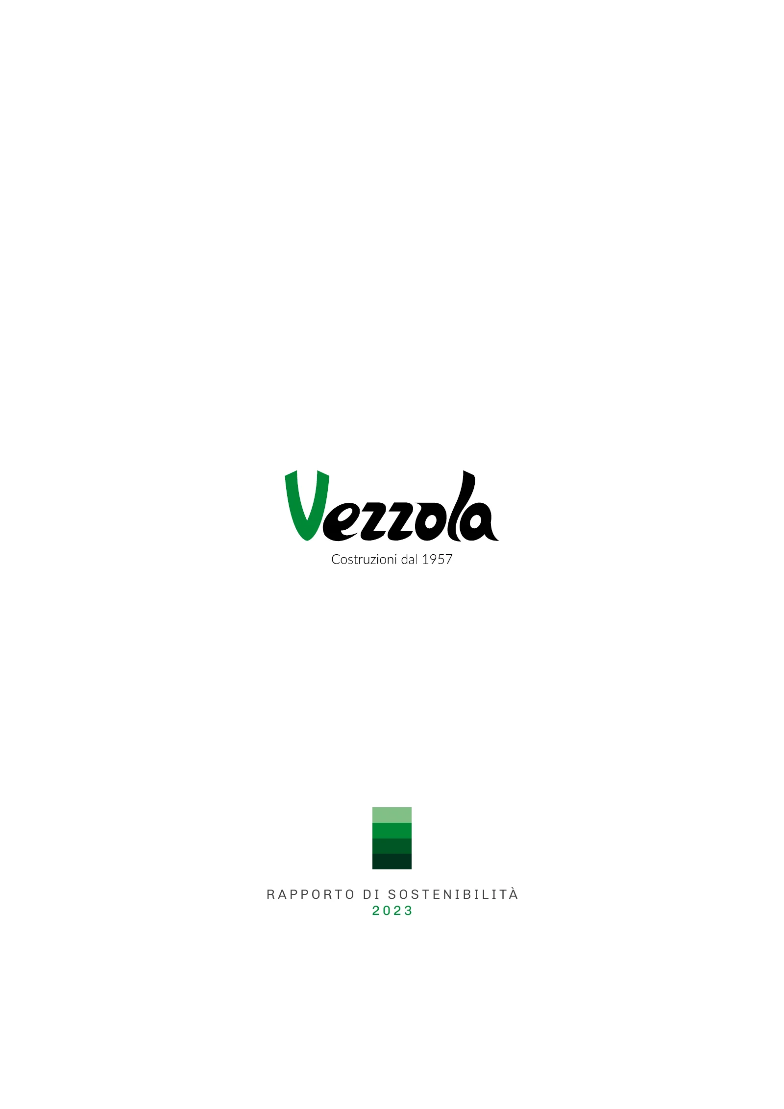 Copertina del rapporto di sostenibilità Vezzola 2023
